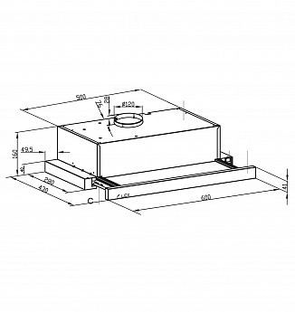 картинка Кухонная вытяжка Lex HIDE 600 INOX  картинка Кухонная вытяжка Lex HIDE 600 INOX