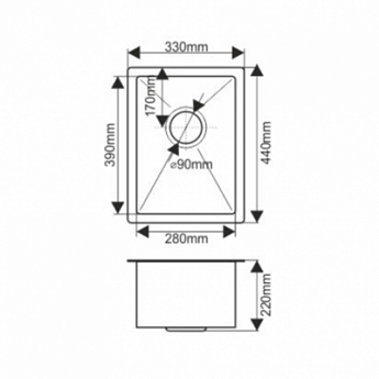 картинка Мойка для кухни Melana H3344 PROFLINE сатин 
