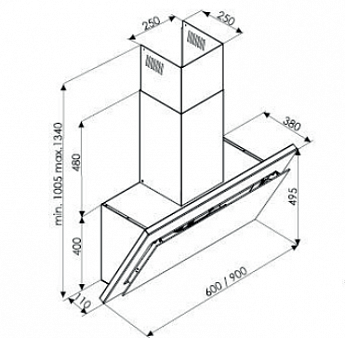 картинка Кухонная вытяжка De Dietrich DHV4684B Infinite Black 