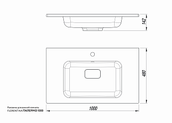 картинка Раковина для ванной Florentina ПАЛЕРМО 1000 