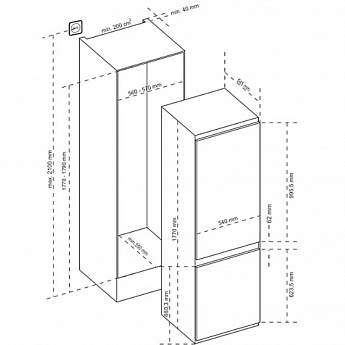 картинка Встраиваемый холодильник Korting KSI 17780 CVNF 