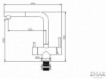 картинка Смеситель Emar Pvd ECB - 7017 