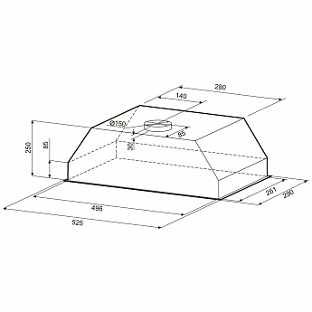 картинка Кухонная вытяжка Krona SVEN 600 black one knob 