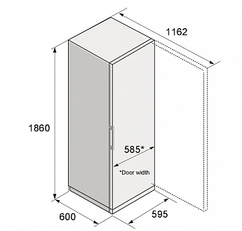 картинка Полувстраиваемый холодильник Asko RFR586KNCS1 нержавеющая сталь 