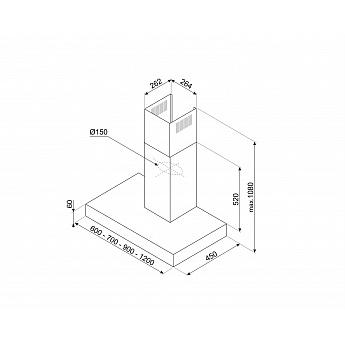 картинка Кухонная вытяжка Smeg KBT1200XE  картинка Кухонная вытяжка Smeg KBT1200XE