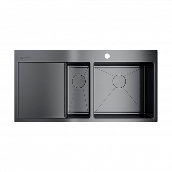 картинка Мойка для кухни Omoikiri Akisame-100-2-GM-R  картинка Мойка для кухни Omoikiri Akisame-100-2-GM-R