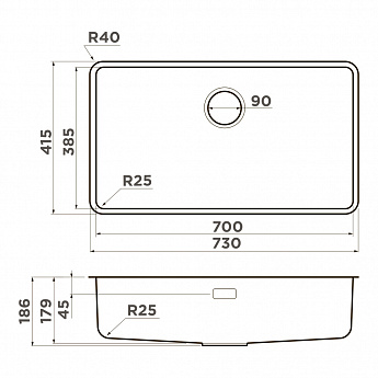 картинка Кухонная мойка Omoikiri OMI 73-U/I ULTRA IN 