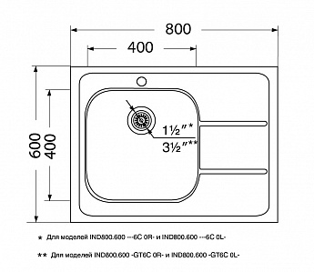 картинка Мойка для кухни Ukinox Иннова IND800.600 ---6C 0L-  картинка Мойка для кухни Ukinox Иннова IND800.600 ---6C 0L-