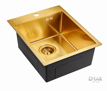 картинка Мойка для кухни Emar EMB-128A PVD Nano Golden  картинка Мойка для кухни Emar EMB-128A PVD Nano Golden