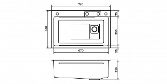 картинка Мойка для кухни Premial 7245 CASCADE GOLD PRODIGY 