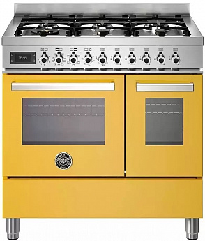 картинка Комбинированная кухонная плита Bertazzoni PRO96L2EGIT желтая  картинка Комбинированная кухонная плита Bertazzoni PRO96L2EGIT желтая