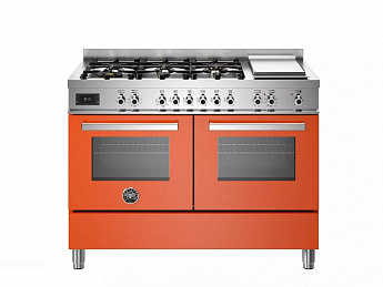 картинка Комбинированная кухонная плита Bertazzoni PRO126G2EART ораннжевая  картинка Комбинированная кухонная плита Bertazzoni PRO126G2EART ораннжевая