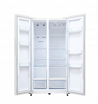 картинка Отдельностоящий холодильник Lex LSB530WGID белое стекло 