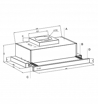 картинка Кухонная вытяжка Lex HERMES G 600 BLACK 