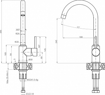 картинка Смеситель Granfest 3650 