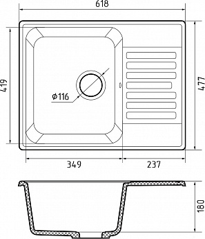 картинка Мойка для кухни Granfest-Quarz GF-Z13 черный 
