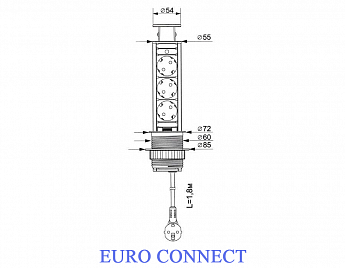картинка Встраиваемая розетка GLS 3X16 EURO серебристый 