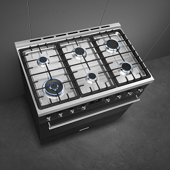 картинка Комбинированная кухонная плита Smeg C9GMMB2  картинка Комбинированная кухонная плита Smeg C9GMMB2