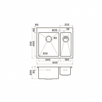картинка Мойка Omoikiri AKISAME 60-2-IN-L 