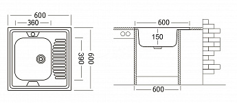 картинка Мойка Ukinox STD600.600 ---5C 0L-  картинка Мойка Ukinox STD600.600 ---5C 0L-