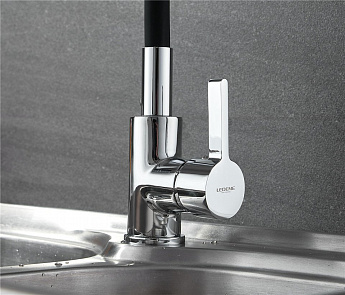 картинка Смеситель Ledeme L4898-2 черный 