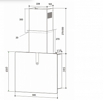 картинка Кухонная вытяжка Krona AURA 600 FRAME BLACK S  картинка Кухонная вытяжка Krona AURA 600 FRAME BLACK S