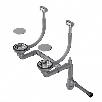 картинка Арматура для двухчашевых моек с прямоугольными переливами WK-2C 