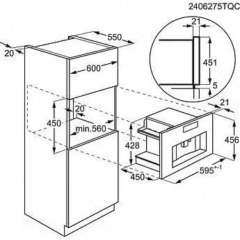 картинка Кофемашина встраиваемая Aeg TC8NK7T черный 