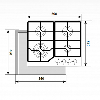 картинка Варочная панель Lex GVG 640-1 WH  картинка Варочная панель Lex GVG 640-1 WH