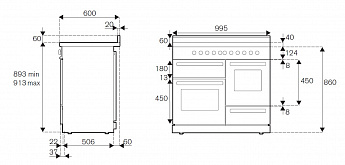 картинка Комбинированная кухонная плита Bertazzoni PRO105I3ENET чёрная 