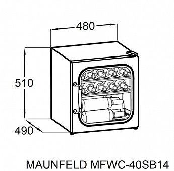 картинка Винный шкаф Maunfeld MFWC-40SB14  картинка Винный шкаф Maunfeld MFWC-40SB14