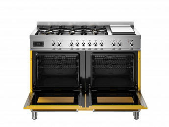 картинка Комбинированная кухонная плита Bertazzoni PRO126G2EGIT жёлтая  картинка Комбинированная кухонная плита Bertazzoni PRO126G2EGIT жёлтая