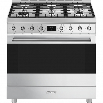 картинка Комбинированная кухонная плита Smeg C9GMX2  картинка Комбинированная кухонная плита Smeg C9GMX2