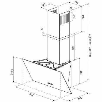 картинка Кухонная вытяжка Krona HELGA 600 white S 