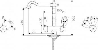 картинка Смеситель Omoikiri AMAGASAKI-SI серебро 