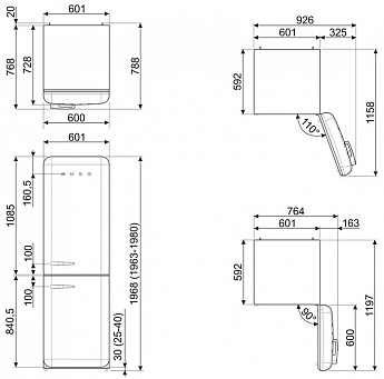 картинка Отдельностоящий холодильник Smeg FAB32RPK5 
