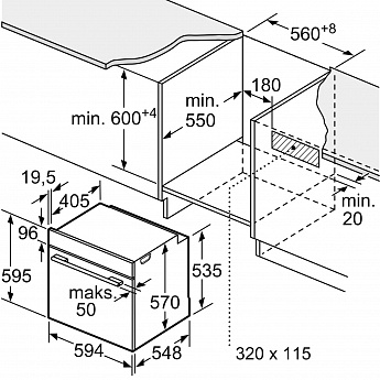 картинка Электрический духовой шкаф Bosch HBA534EB3 черный 