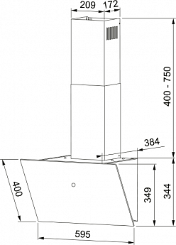 картинка Кухонная вытяжка наклонная Franke REFLECT BK 60 