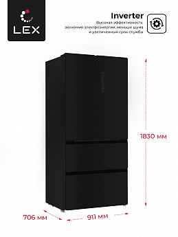 картинка Отдельностоящий холодильник Lex LFD575BXID 