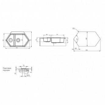 картинка |Discount| Мойка для кухни Kit Kraken CREEK графит 