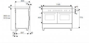 картинка Комбинированная кухонная плита Bertazzoni PRO126G2EGIT жёлтая  картинка Комбинированная кухонная плита Bertazzoni PRO126G2EGIT жёлтая