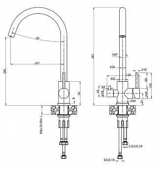 картинка Смеситель Granfest Z-5420 графит 