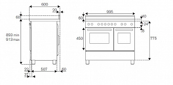 картинка Комбинированная кухонная плита Bertazzoni HER106L2ENET чёрная  картинка Комбинированная кухонная плита Bertazzoni HER106L2ENET чёрная