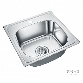 картинка Кухонная мойка Emar Steel 130A глянец  картинка Кухонная мойка Emar Steel 130A глянец