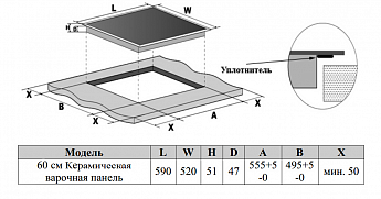 картинка Электрическая варочная панель Weissgauff HV 641 BSG 