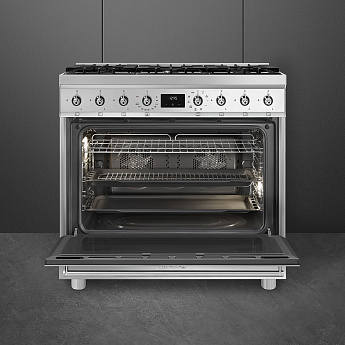 картинка Комбинированная кухонная плита Smeg C9GMX2  картинка Комбинированная кухонная плита Smeg C9GMX2