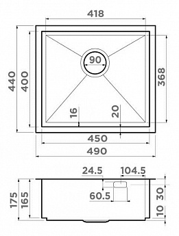 картинка Мойка Omoikiri KASEN 49-16 INT IN 